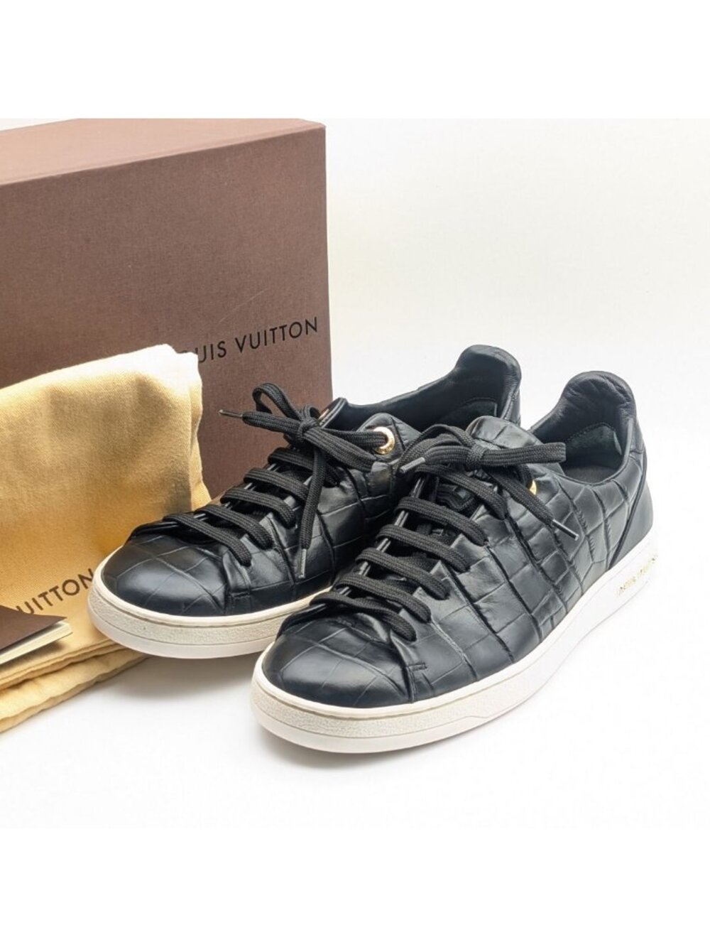 Louis Vuitton Front Row Line Black Croco Sneaker
